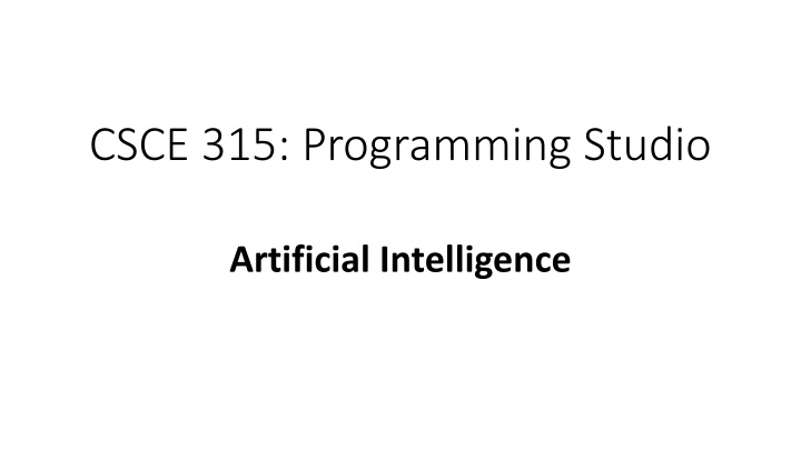 csce 315 programming studio n.w