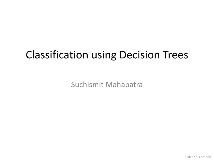 classification using decision trees n.w