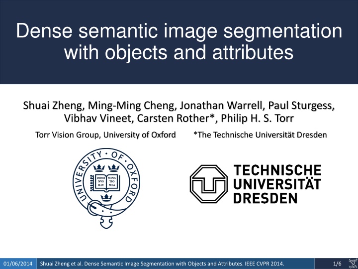 dense semantic image segmentation with objects n.w