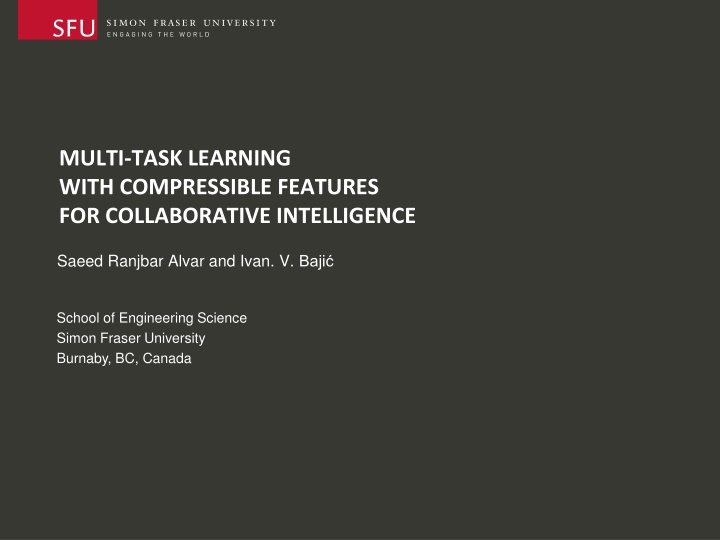 multi task learning with compressible features n.w