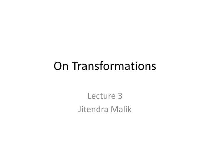 on transformations n.w
