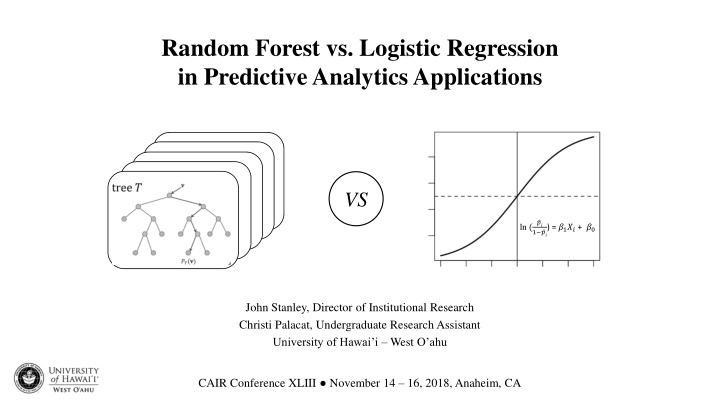 random forest vs logistic regression n.w