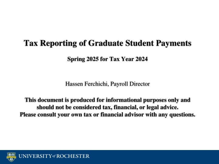 tax reporting of graduate student payments n.w