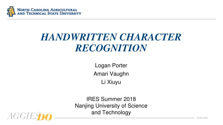 handwritten character recognition n.w