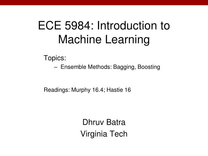 ece 5984 introduction to machine learning n.w
