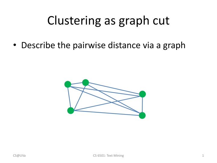 clustering as graph cut n.w
