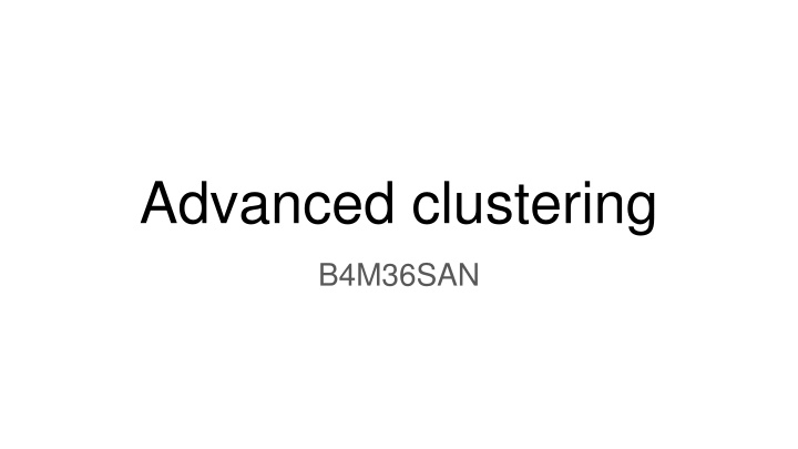 advanced clustering n.w