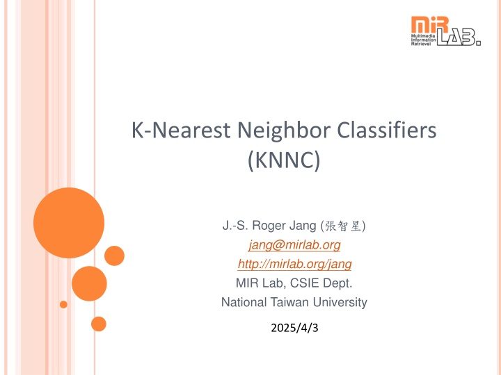 k nearest neighbor classifiers knnc n.w