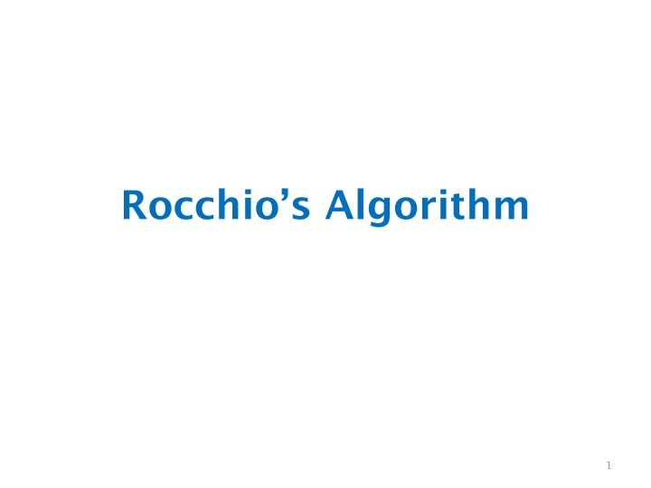 rocchio s algorithm n.w