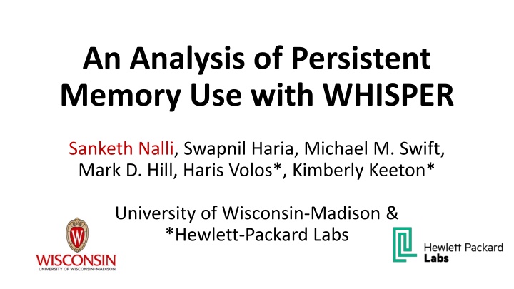 an analysis of persistent memory use with whisper n.w