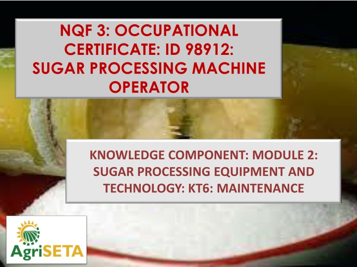 nqf 3 occupational certificate id 98912 sugar n.w