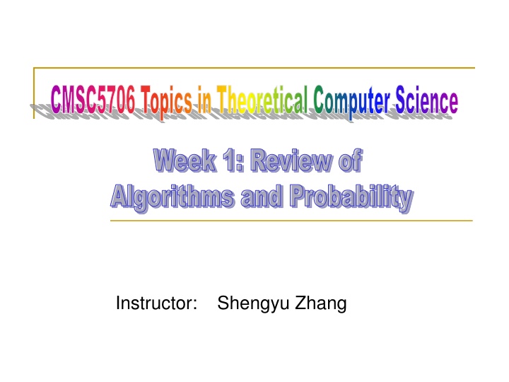 cmsc5706 topics in theoretical computer science n.w