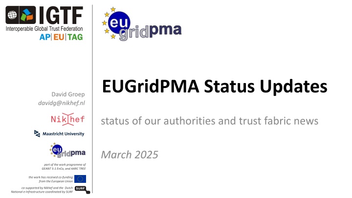 eugridpma status updates n.w