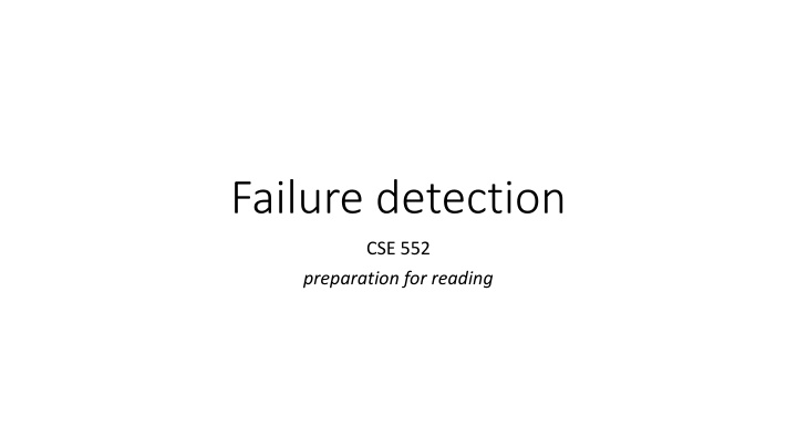 failure detection n.w
