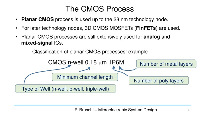 the cmos process n.w
