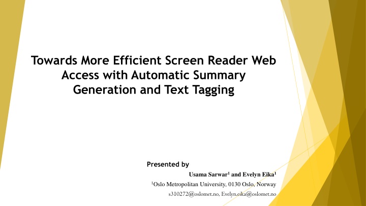 towards more efficient screen reader web access n.w