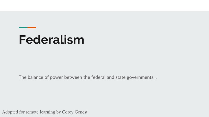 federalism n.w