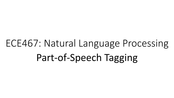ece467 natural language processing part of speech n.w