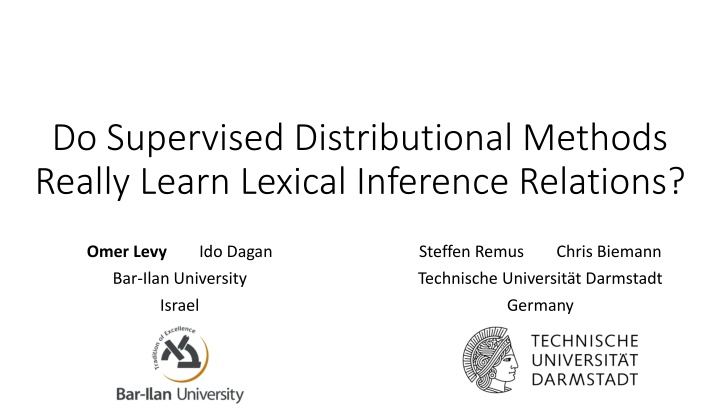do supervised distributional methods really learn n.w