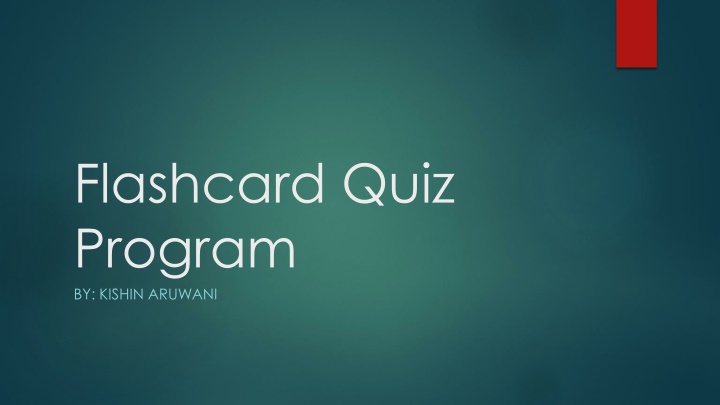 flashcard quiz program by kishin aruwani n.w