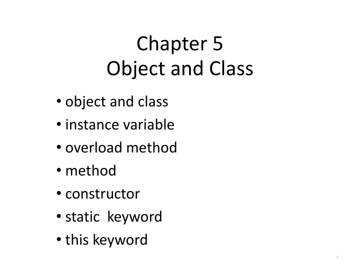 chapter 5 object and class n.w