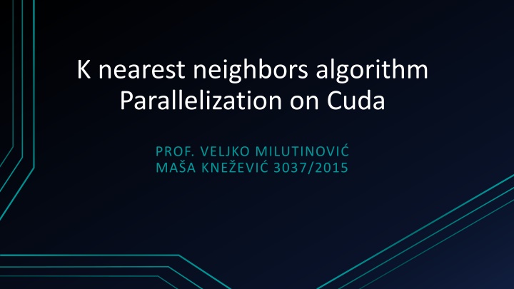 k nearest neighbors algorithm parallelization n.w