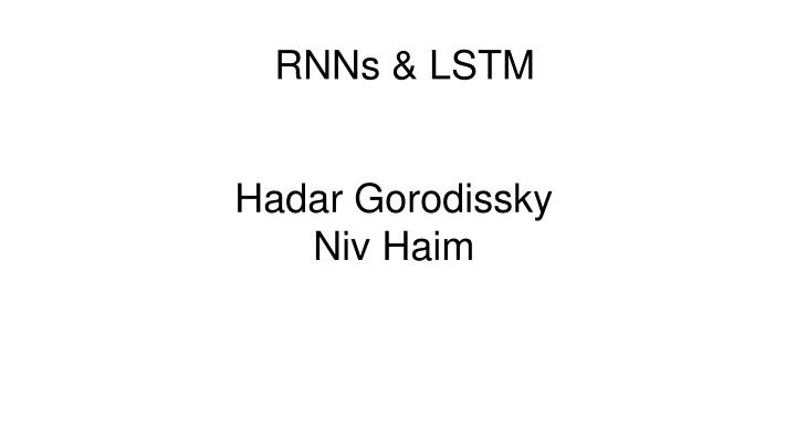 rnns lstm n.w