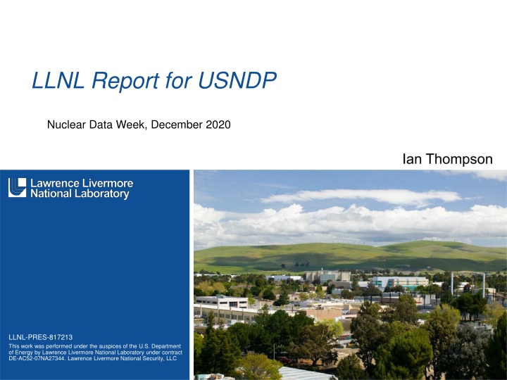 llnl report for usndp n.w