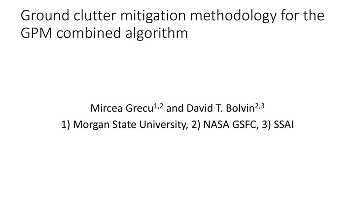 ground clutter mitigation methodology n.w