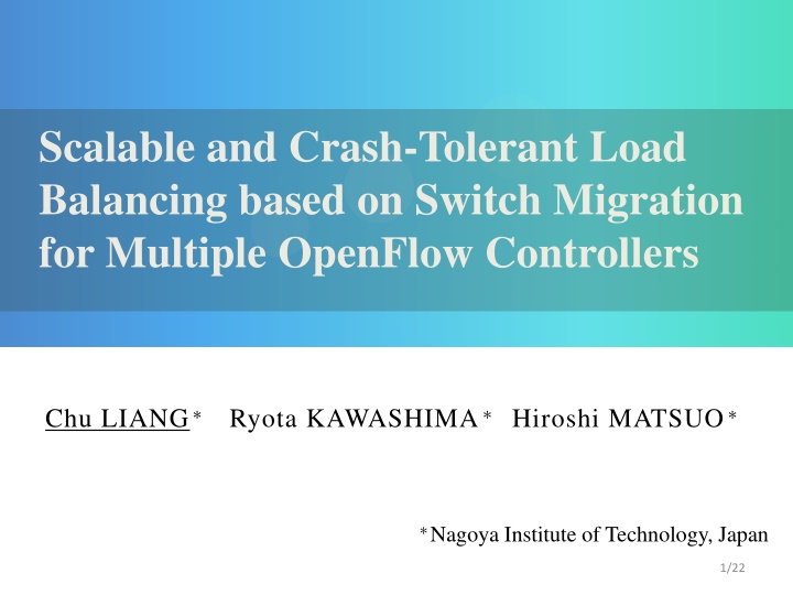 scalable and crash tolerant load balancing based n.w