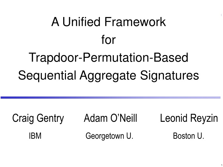 a unified framework for trapdoor permutation n.w