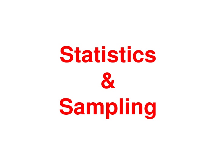 statistics sampling n.w