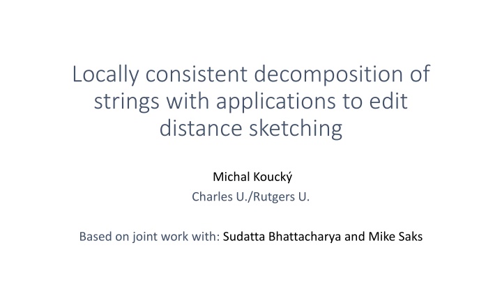 locally consistent decomposition of strings with n.w