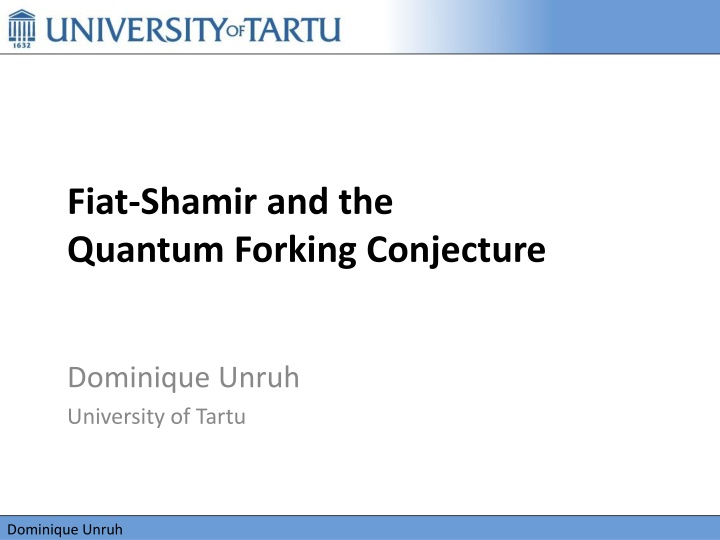 fiat shamir and the quantum forking conjecture n.w