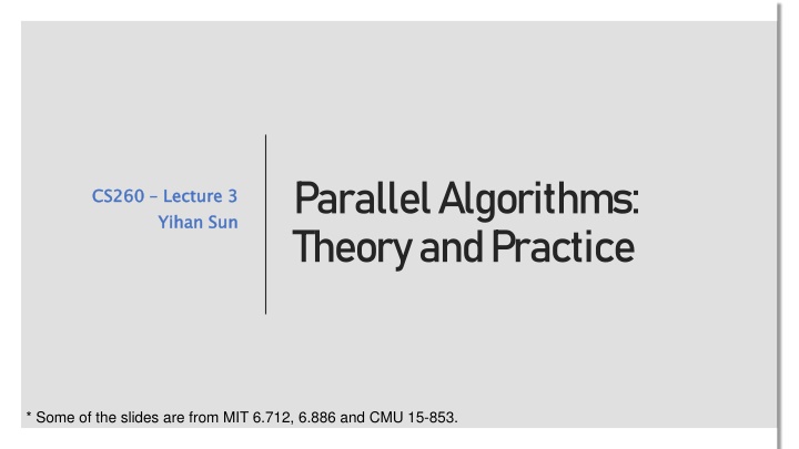 parallel algorithms theory and practice n.w