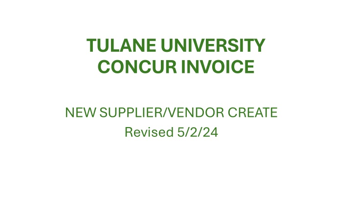 tulane university concur invoice n.w