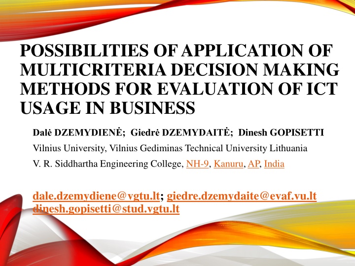 possibilities of application of multicriteria n.w