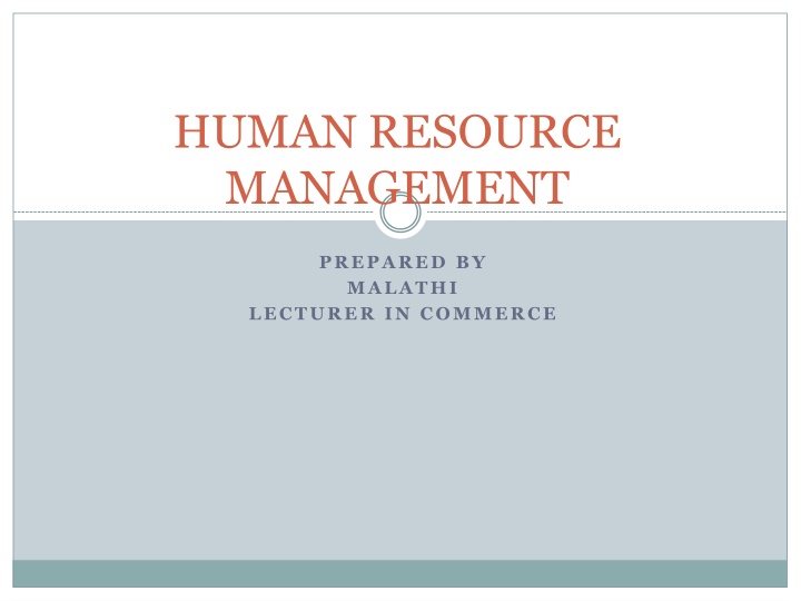 human resource management n.w
