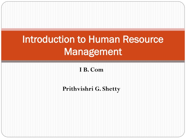 introduction to human resource introduction n.w