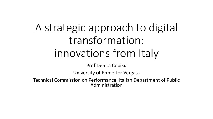 a strategic approach to digital transformation n.w