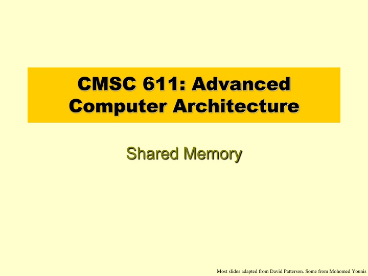 cmsc 611 advanced computer architecture n.w