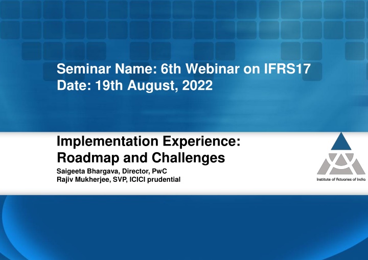 seminar name 6th webinar on ifrs17 date 19th n.w