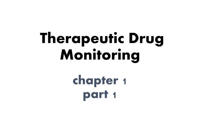 therapeutic drug monitoring n.w