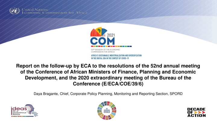 report on the follow up by eca to the resolutions n.w