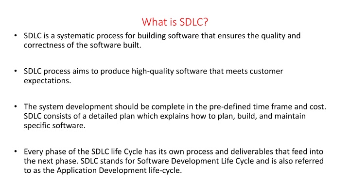 what is sdlc n.w