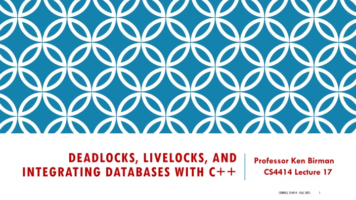 deadlocks livelocks and integrating databases n.w