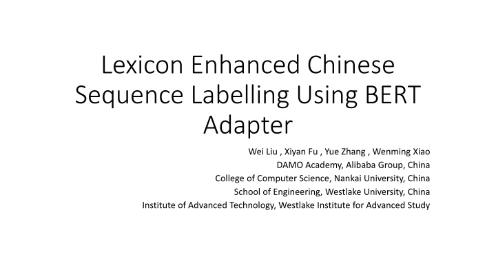 lexicon enhanced chinese sequence labelling using n.w