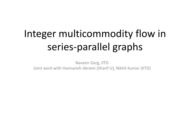 integer multicommodity flow in series parallel n.w