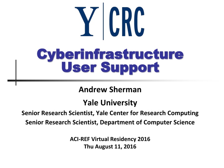 cyberinfrastructure cyberinfrastructure user n.w
