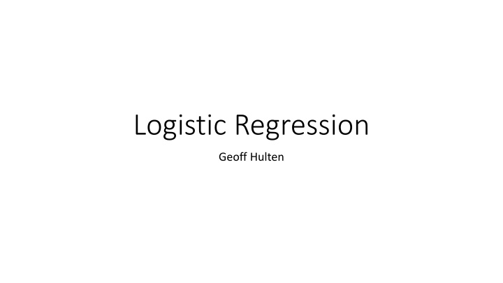 logistic regression n.w